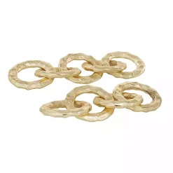 Statues & Figurines>Kirklands Home Aluminum Chain Link Sculptures, Set of 2 Gold