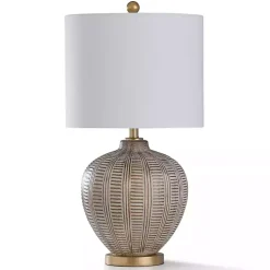 Kirklands Home Gold and Aged Ivory Gourd Table Lamp White New