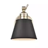 Sconces>Kirklands Home Gold and Black Metal Tapered Shade Wall Sconce