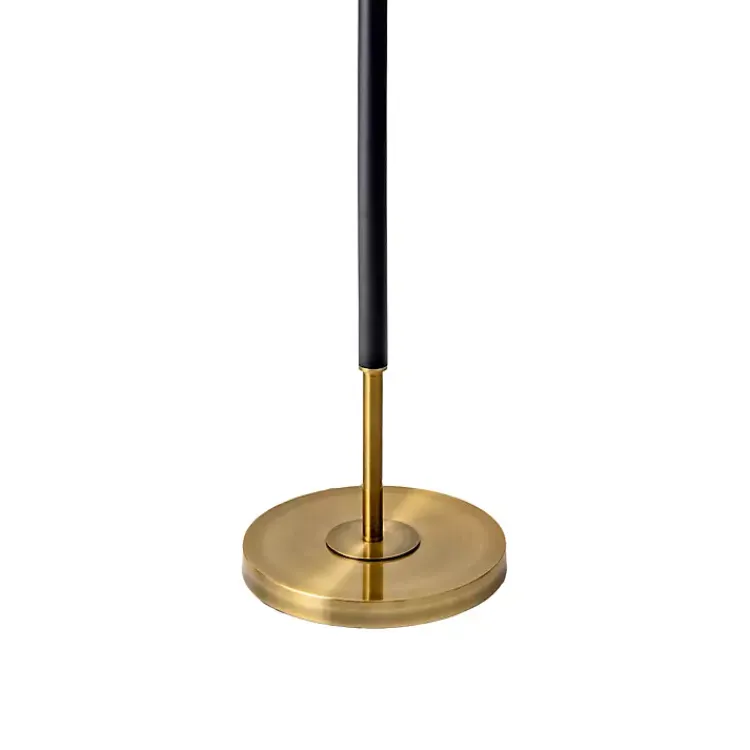 Kirklands Home Gold and Black Simple Stem Floor Lamp White Clearance