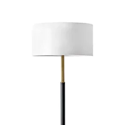 Kirklands Home Gold and Black Simple Stem Floor Lamp White Clearance