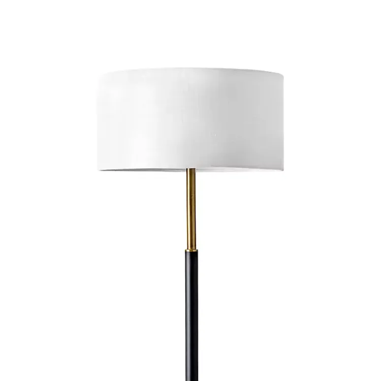 Kirklands Home Gold and Black Simple Stem Floor Lamp White Clearance