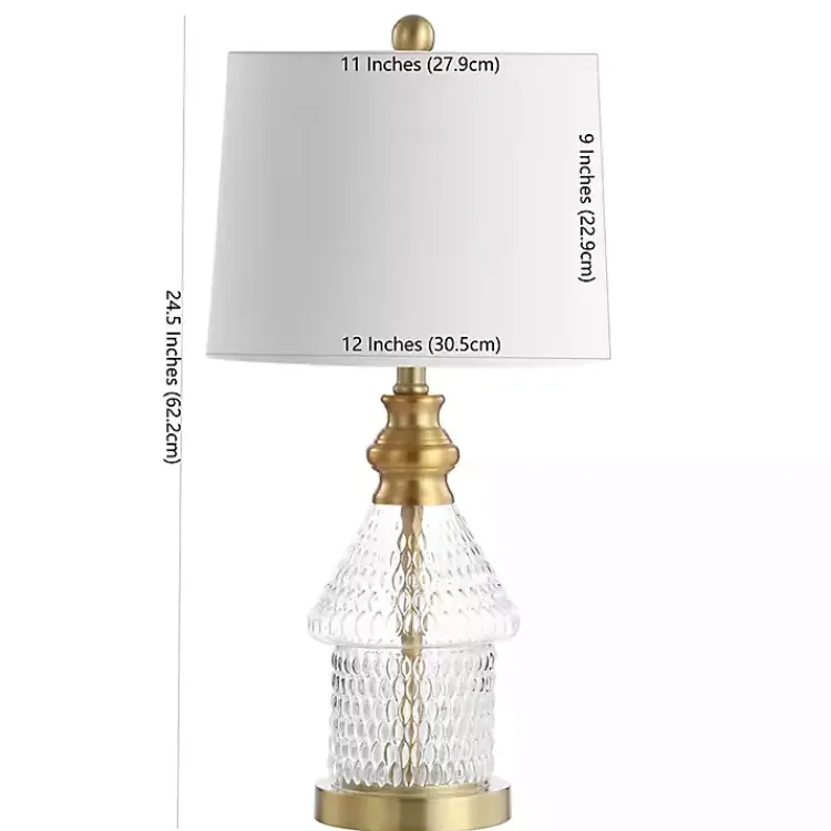 Kirklands Home Gold and Clear Bubble Glass Table Lamp White Hot