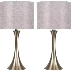 Kirklands Home Gold and Tapered Table Lamps, Set of 2 Gray