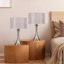 Kirklands Home Gold and Tapered Table Lamps, Set of 2 Gray