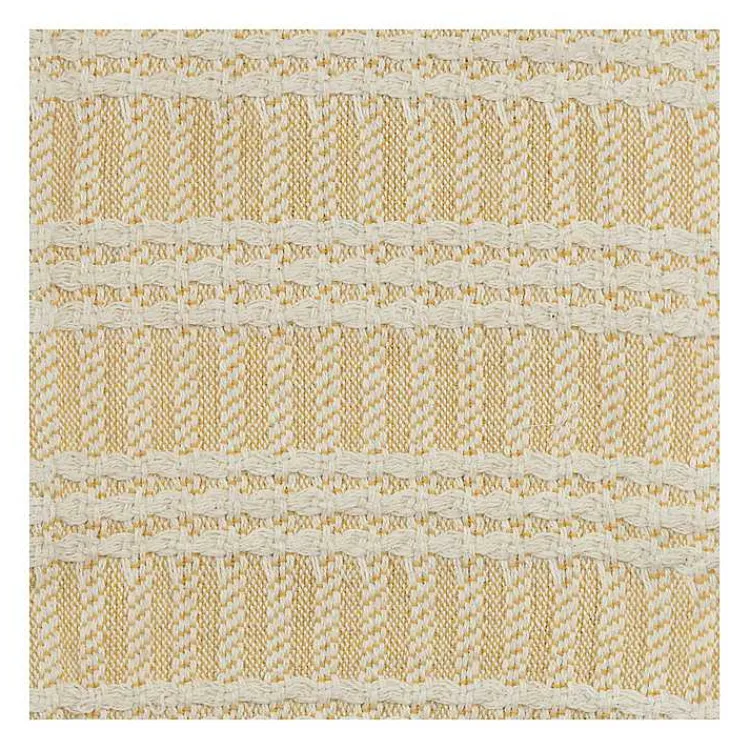 Blankets & Throws>Kirklands Home Gold and Ivory Striped Cotton Throw