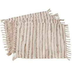Kirklands Home and Leather Woven Placemats, Set of 4 Gold Best