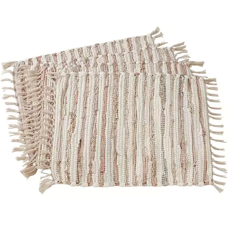 Kirklands Home and Leather Woven Placemats, Set of 4 Gold Best