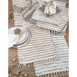 Kirklands Home and Leather Woven Placemats, Set of 4 Gold Best