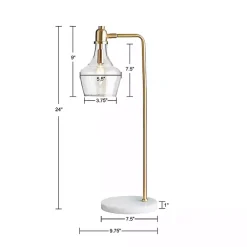 Kirklands Home Gold and Marble Table Lamp with Glass Bell Shade Clear Outlet