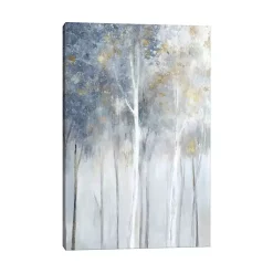 Kirklands Home Gold and Silver Forest Canvas Art Print Discount