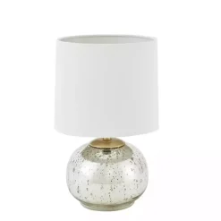 Kirklands Home Gold and Silver Mercury Glass Table Lamp White Discount