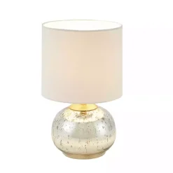 Kirklands Home Gold and Silver Mercury Glass Table Lamp White Discount
