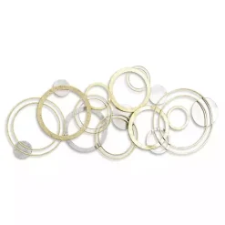 Kirklands Home Gold and Silver Metal Multi Ring Wall Plaque Hot
