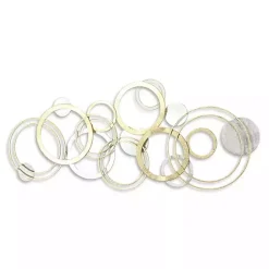 Kirklands Home Gold and Silver Metal Multi Ring Wall Plaque Hot