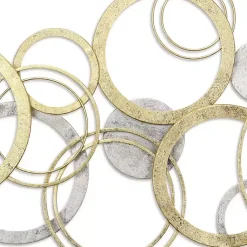 Kirklands Home Gold and Silver Metal Multi Ring Wall Plaque Hot