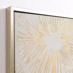 Kirklands Home Gold and White Abstract Framed Canvas Art Print