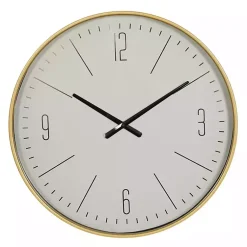 Kirklands Home Gold and White Classic Wall Clock Outlet