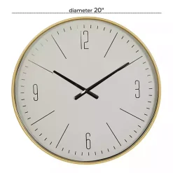 Kirklands Home Gold and White Classic Wall Clock Outlet