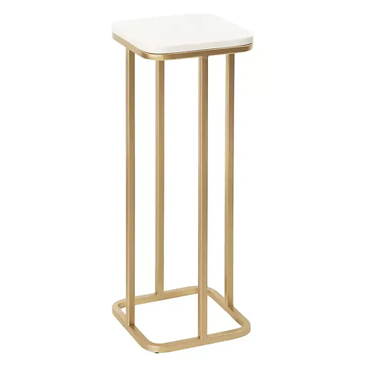 Kirklands Home and White Credele Accent Table Gold New
