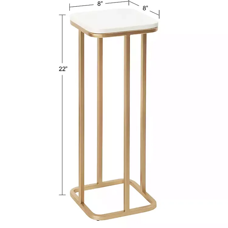 Kirklands Home and White Credele Accent Table Gold New
