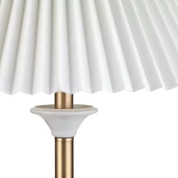 Kirklands Home Gold and Modern Floor Lamp White Best