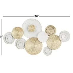 Kirklands Home Gold and White Round Layered Plates Wall Sculpture Sale