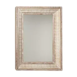 Kirklands Home Gold and White Washed Carved Frame Mirror Hot