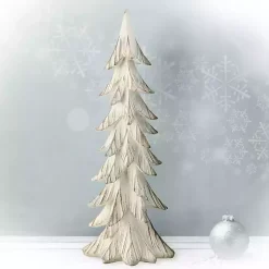 Christmas Decorations>Kirklands Home Gold and White Weathered Christmas Tree