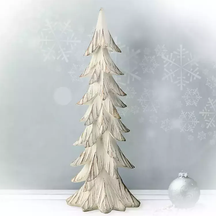 Christmas Decorations>Kirklands Home Gold and White Weathered Christmas Tree