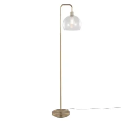 Kirklands Home Arch Metro Glass Globe Floor Lamp Gold