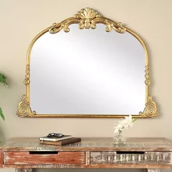 Kirklands Home Gold Arched Baroque Wall Mirror Clearance