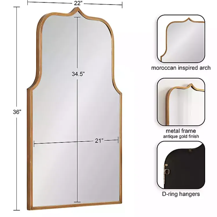 Kirklands Home Arched Scallop Wall Mirror Gold Sale