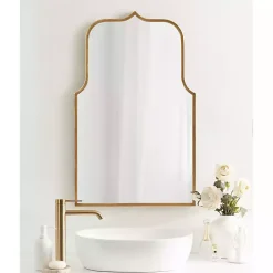 Kirklands Home Arched Scallop Wall Mirror Gold Sale