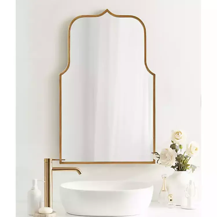 Kirklands Home Arched Scallop Wall Mirror Gold Sale