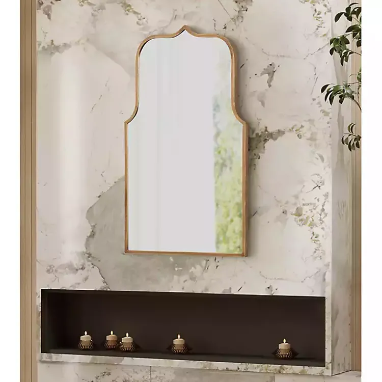 Kirklands Home Arched Scallop Wall Mirror Gold Sale
