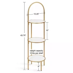 Kirklands Home Gold Arched 3-Tier Plant Stand New