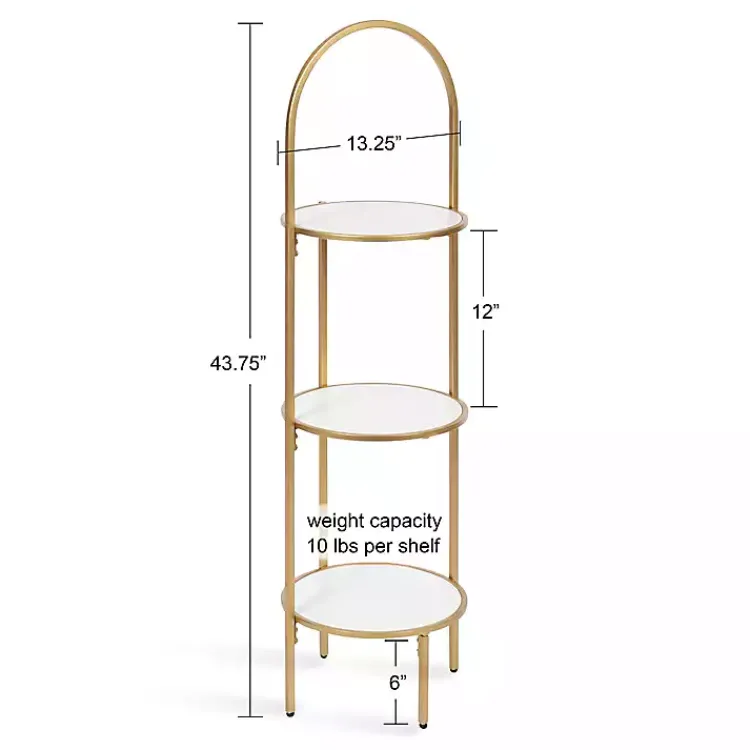 Kirklands Home Gold Arched 3-Tier Plant Stand New