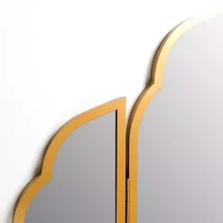 Kirklands Home Arched Trifold Wall Mirror Gold Outlet