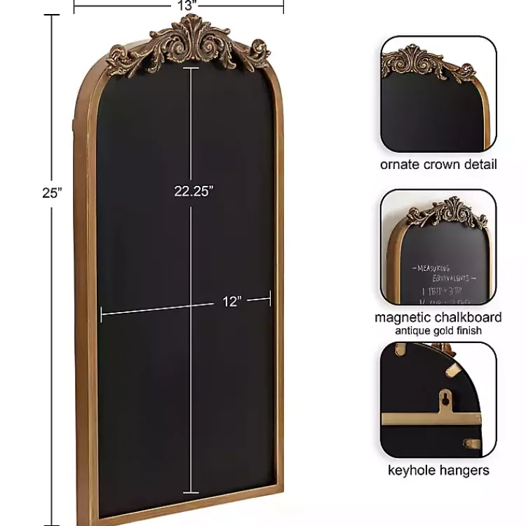 Memo & Chalkboards>Kirklands Home Arendahl Arched Chalkboard Gold