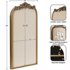 Memo & Chalkboards>Kirklands Home Gold Arendahl Arched Pinboard