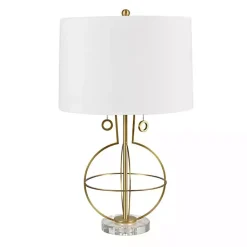 Kirklands Home Gold Armillary Sphere Table Lamp White New