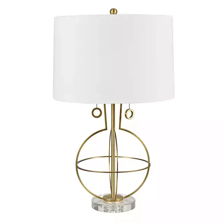 Kirklands Home Gold Armillary Sphere Table Lamp White New