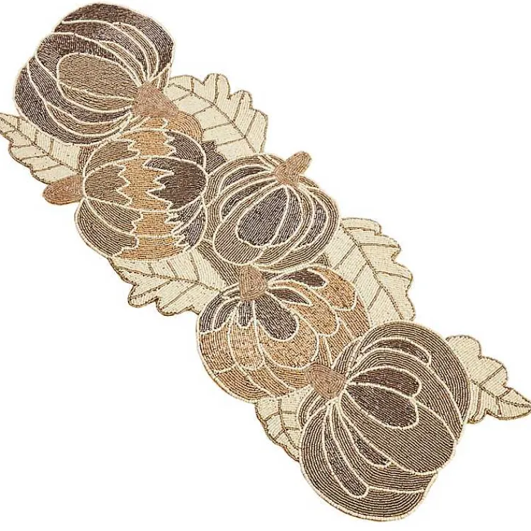 Kirklands Home Gold Beaded Pumpkin Harvest Table Runner Sale