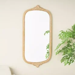 Kirklands Home Gold Beaded Scroll Frame Wall Mirror