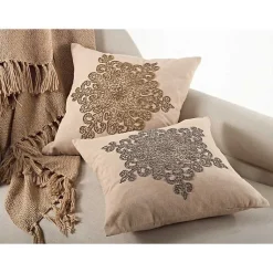 Christmas Pillows>Kirklands Home Gold Beaded Snowflake Down Throw Pillow