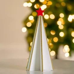 Christmas Decorations>Kirklands Home Gold Beaded Wood Christmas Tree, 15 in.