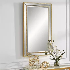 Kirklands Home Beveled Rectangular Wall Mirror Gold Sale