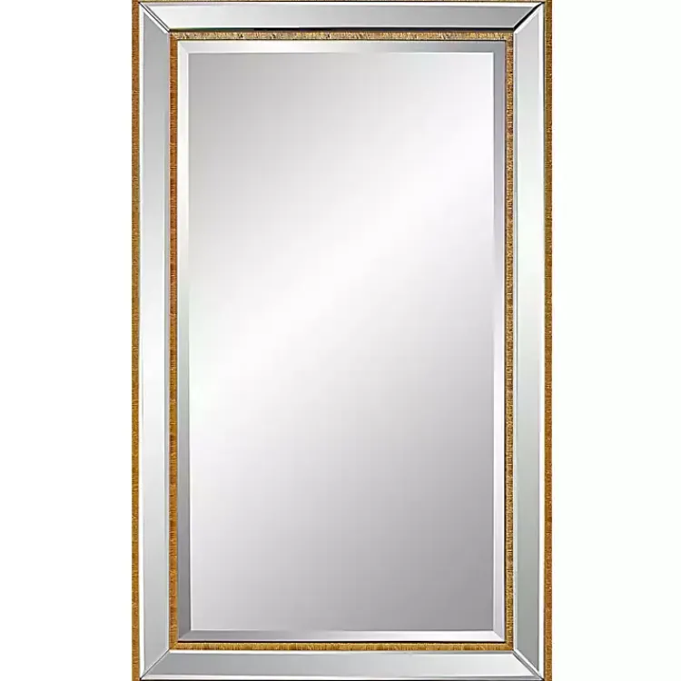 Kirklands Home Beveled Rectangular Wall Mirror Gold Sale