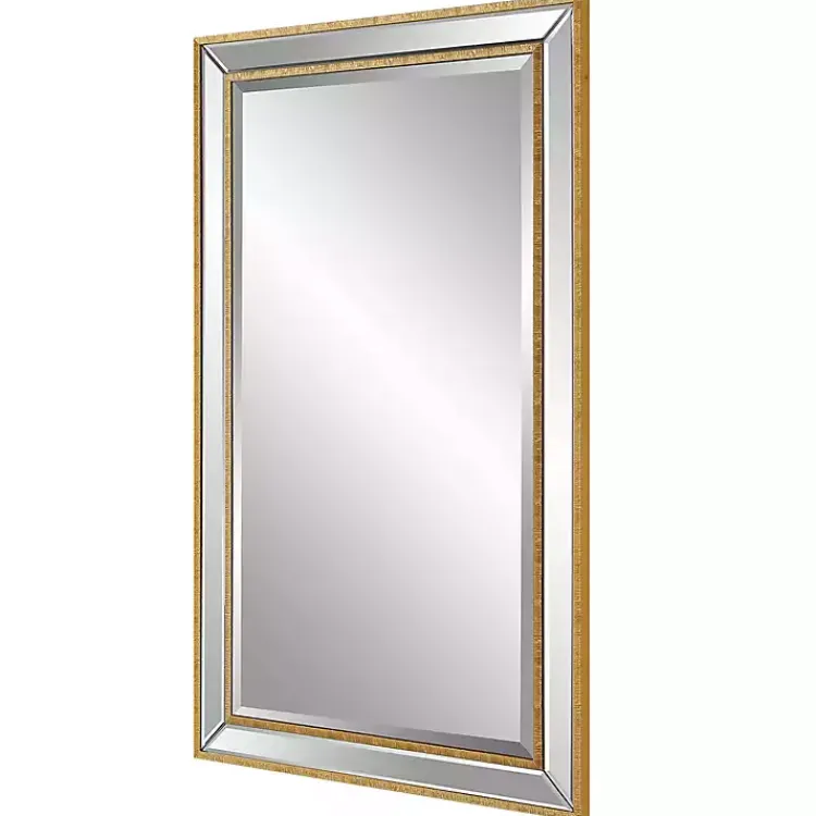 Kirklands Home Beveled Rectangular Wall Mirror Gold Sale